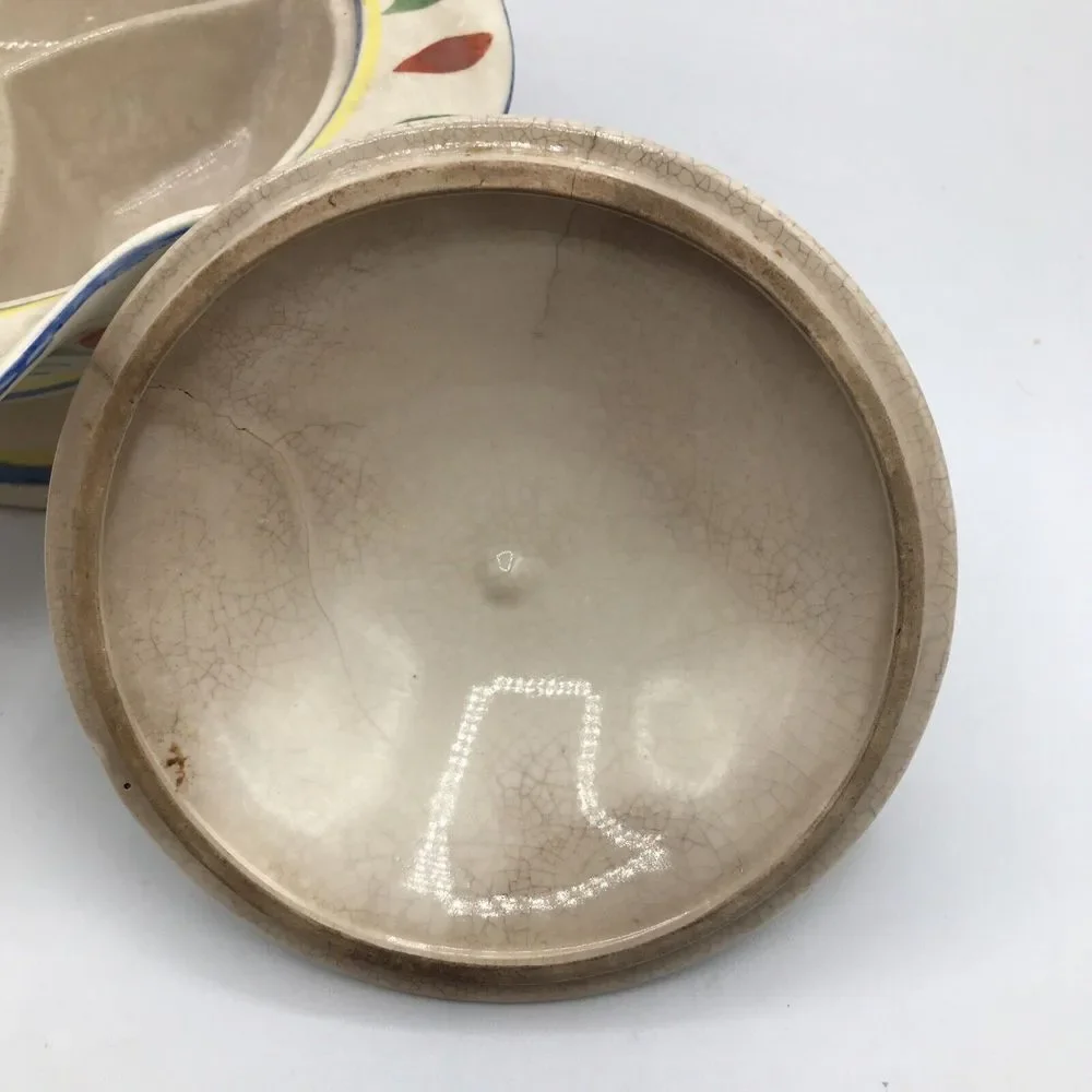 Japan Floral divided Bowl With Lid, Made in Japan‎